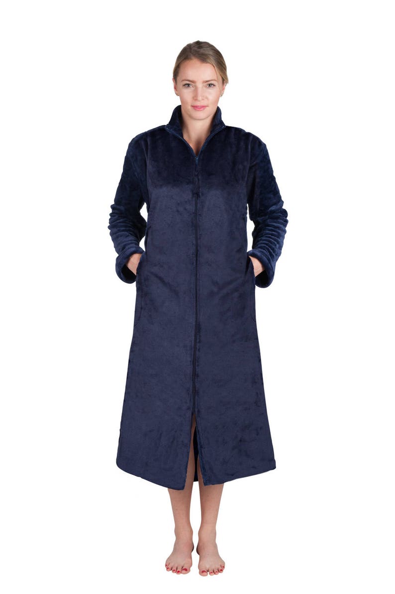 Super Plush Front Zipper Soft Robe Zipper Bathrobe Etsy