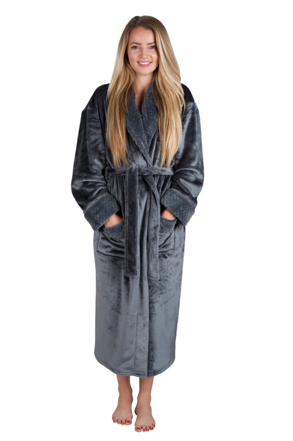 Women's 48 Spa Style Full Length Robe with Velvet Etsy