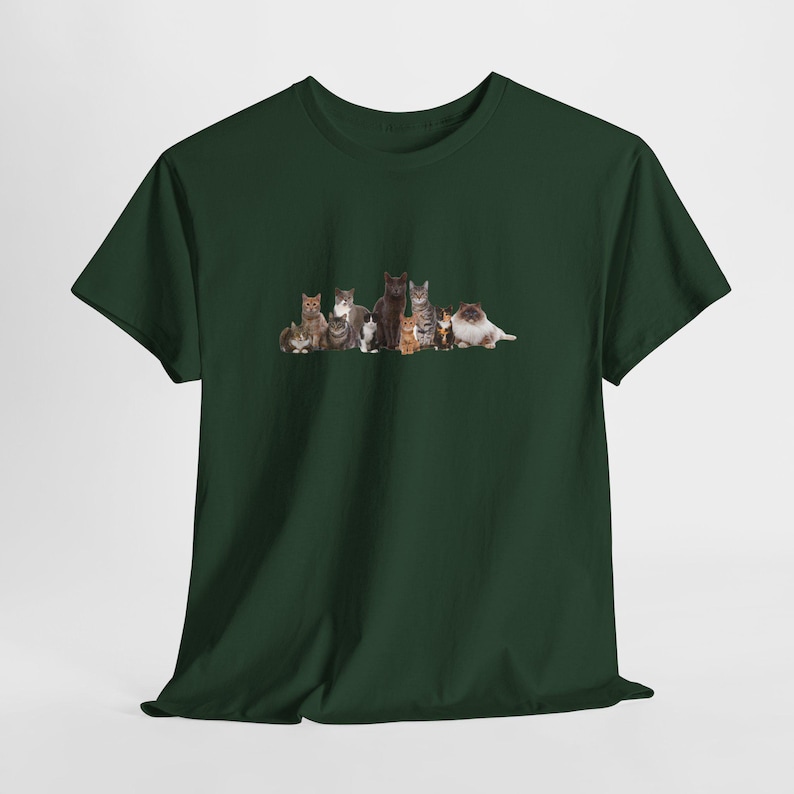 クールキャットジェイドTシャツ、ユニセックスTシャツ、厚手のコットンシャツ、猫好きへのギフト、ユニークなグラフィックTシャツ 画像 2