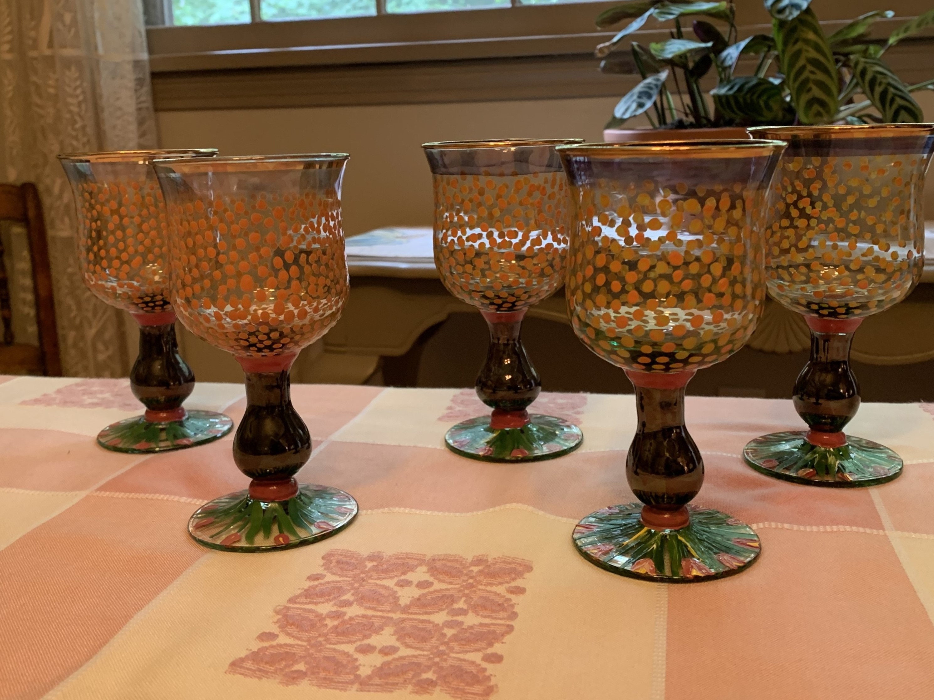 Mackenzie Childs Wine Glasses - Etsy