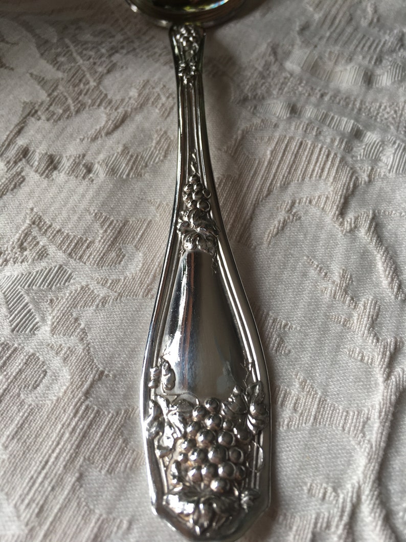 Vintage R.C International Silver Silver Plate Isabella aka Grape Pattern circa 1913 Large Serving Spoon No Monogram Co.