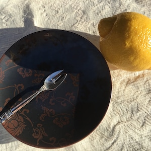 Georg Jensen Art Nouveau / Art Deco Acorn or &quot;Konge&quot; Pattern 4 1/4&quot; Sterling Silver Lemon Fork With 3-Tines and Raised Center Tine No Monog.