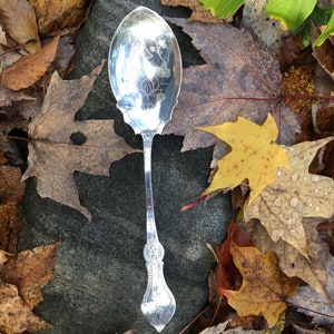 Sale! Antique American Coin Silver Serving Spoon B.M. Chamberlain & Son, Salem Mass., 19th Century