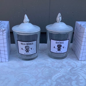 Promoção! Preço por Topper com Conjunto de Garrafas: Topper de Vela de Cerâmica Flamejante Astier de Villatte com Garrafa de Vela Soprada à Mão VAZIA e Caixa de Apresentação