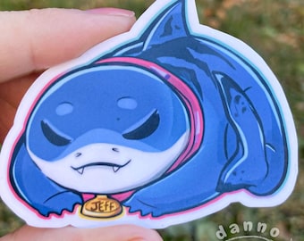 Sleepy Cute Jeff the Landshark Rivals Vinyl Gloss Sticker