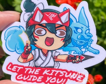 Kiriko, Kitsune Guide you! Sticker - Overwatch, Vinyl Gloss