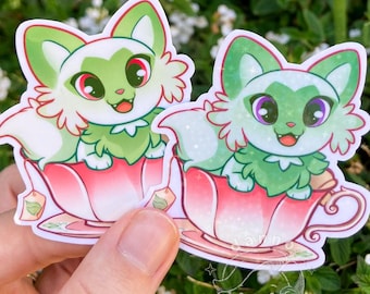 Sprigatito Teacup Sticker