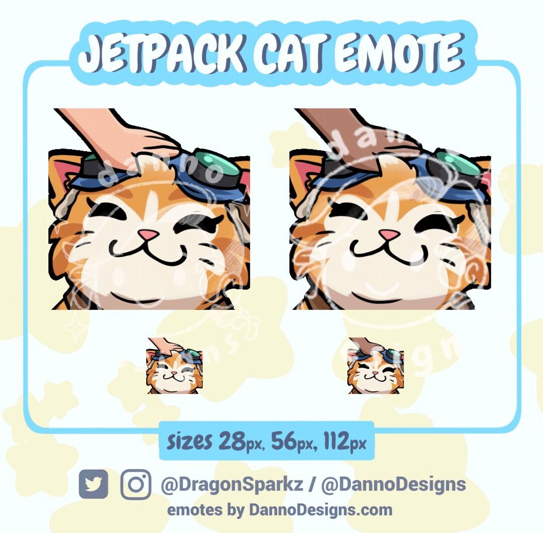 Jetpack Cat Overwatch Animated Pat Emote (optional Colors) | Twitch ...