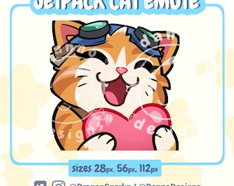 Jetpack Cat Overwatch Animated Heart Emote (Twitch/Discord) | Instant Download