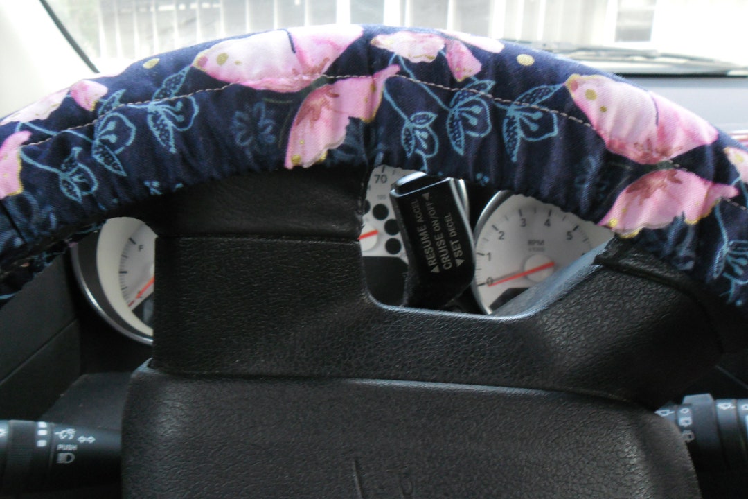 Navy Blue Wheel Cover With Pink Butterflies Steering Wheel Etsy