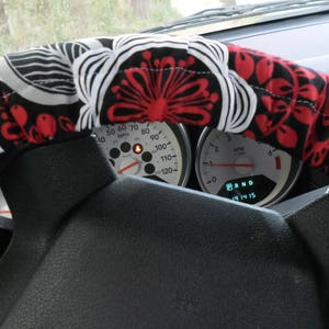 Floral Steering Wheel Cover: Red, Black & Gray, Fits 14-15&quot; Wheel