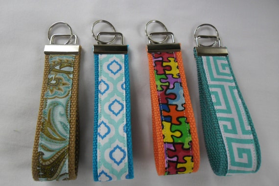 Wrist Key Chain-Key Fob-Wristlet Keychain-Fabric Fob