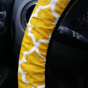 Mustard Yellow Steering Wheel Cover: Anti-Slip Car Accessory