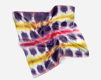 Gift for mother Square silk scarf for neck or head ponnytail