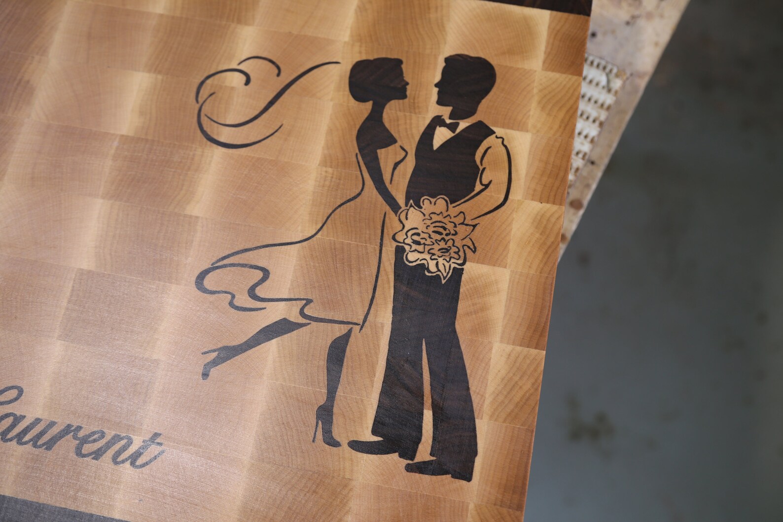 Wedding cutting board model cnc files for wood cnc inlays Etsy