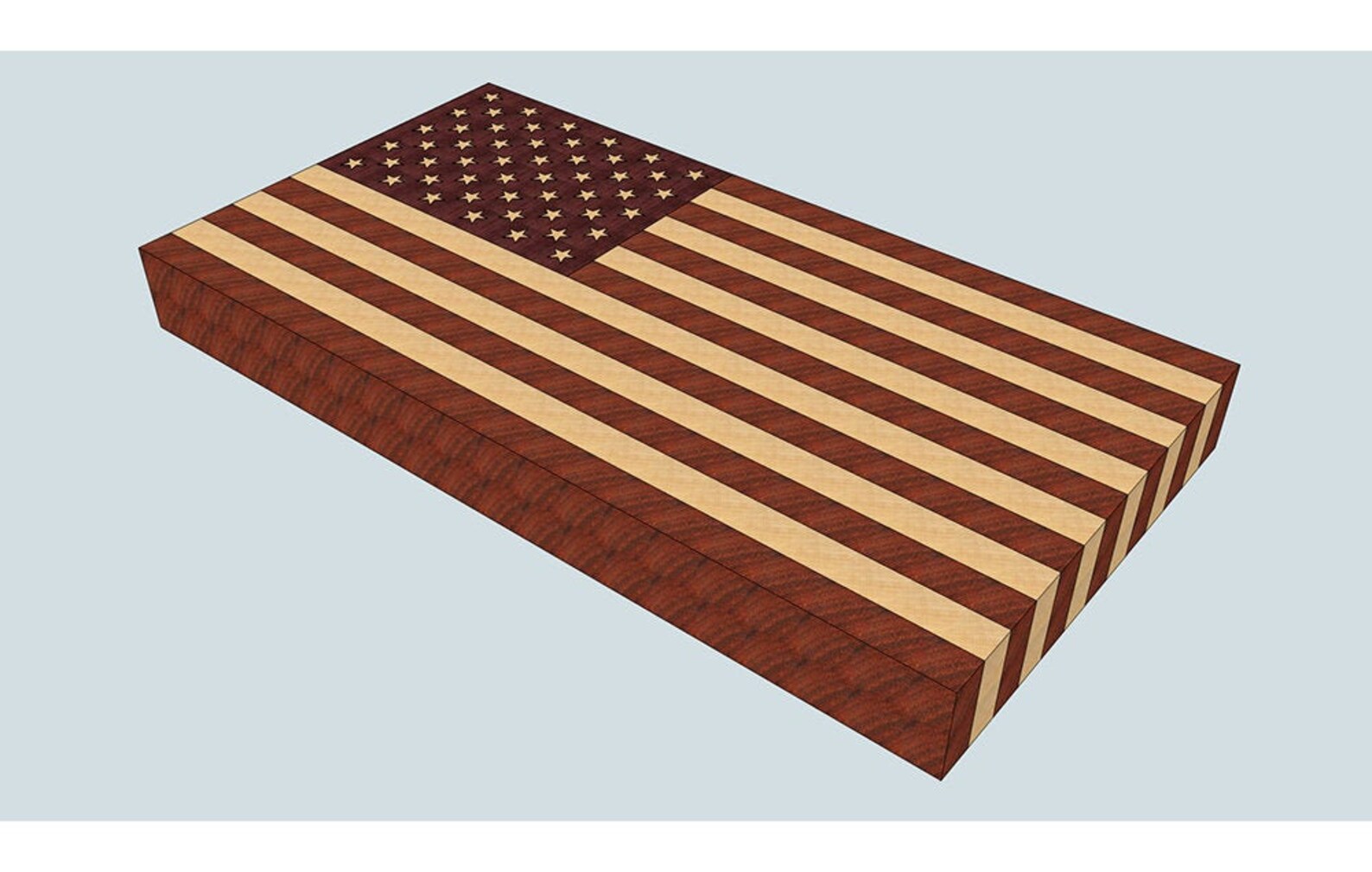 US flag cutting board plans Cutting board plans SketchUp Etsy