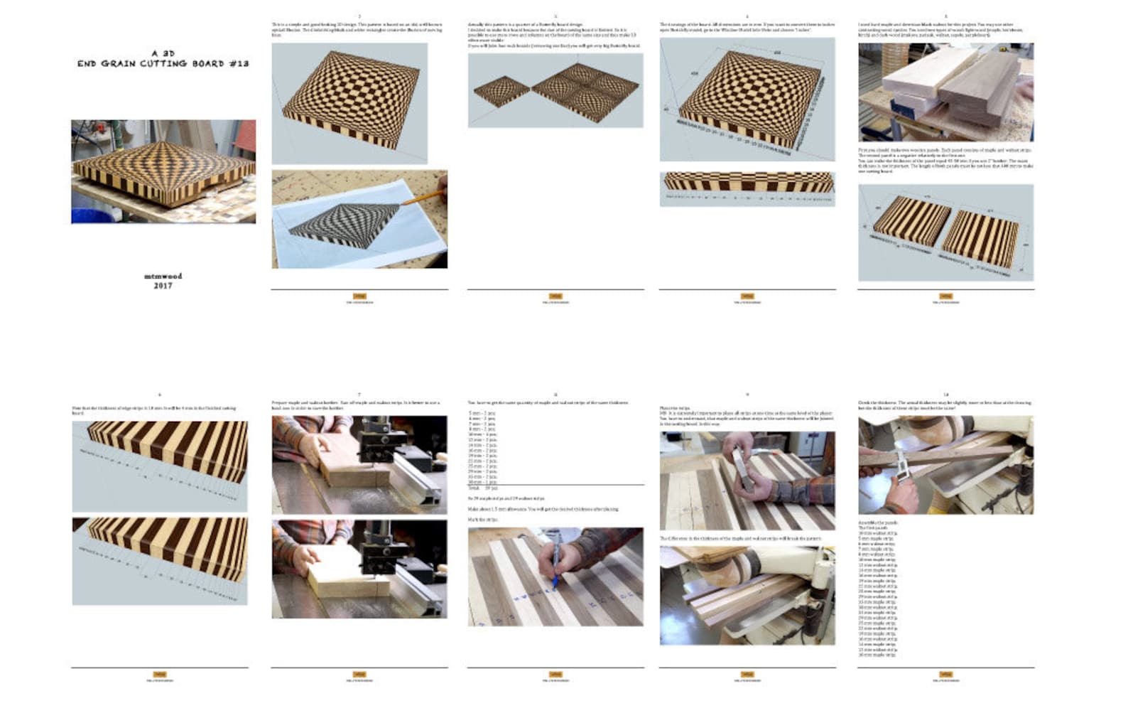 3D end grain cutting board 13 plans Cutting board plans Etsy