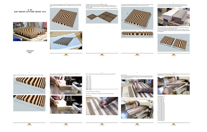 3D End Grain Cutting Board 13 Plans Cutting Board Plans Etsy