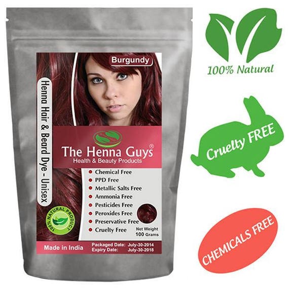 3 Packs Of Burgundy Henna For Hair 100 Grams The Henna Guys Etsy
