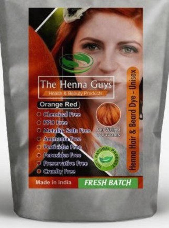 2 Packs Of Red Orange Henna For Hair 100 Grams The Henna Etsy