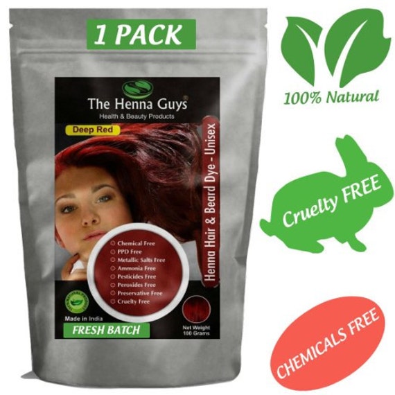 Deep Red Henna Hair Dye Powder 100g 3 53 Oz 100 Natural Product