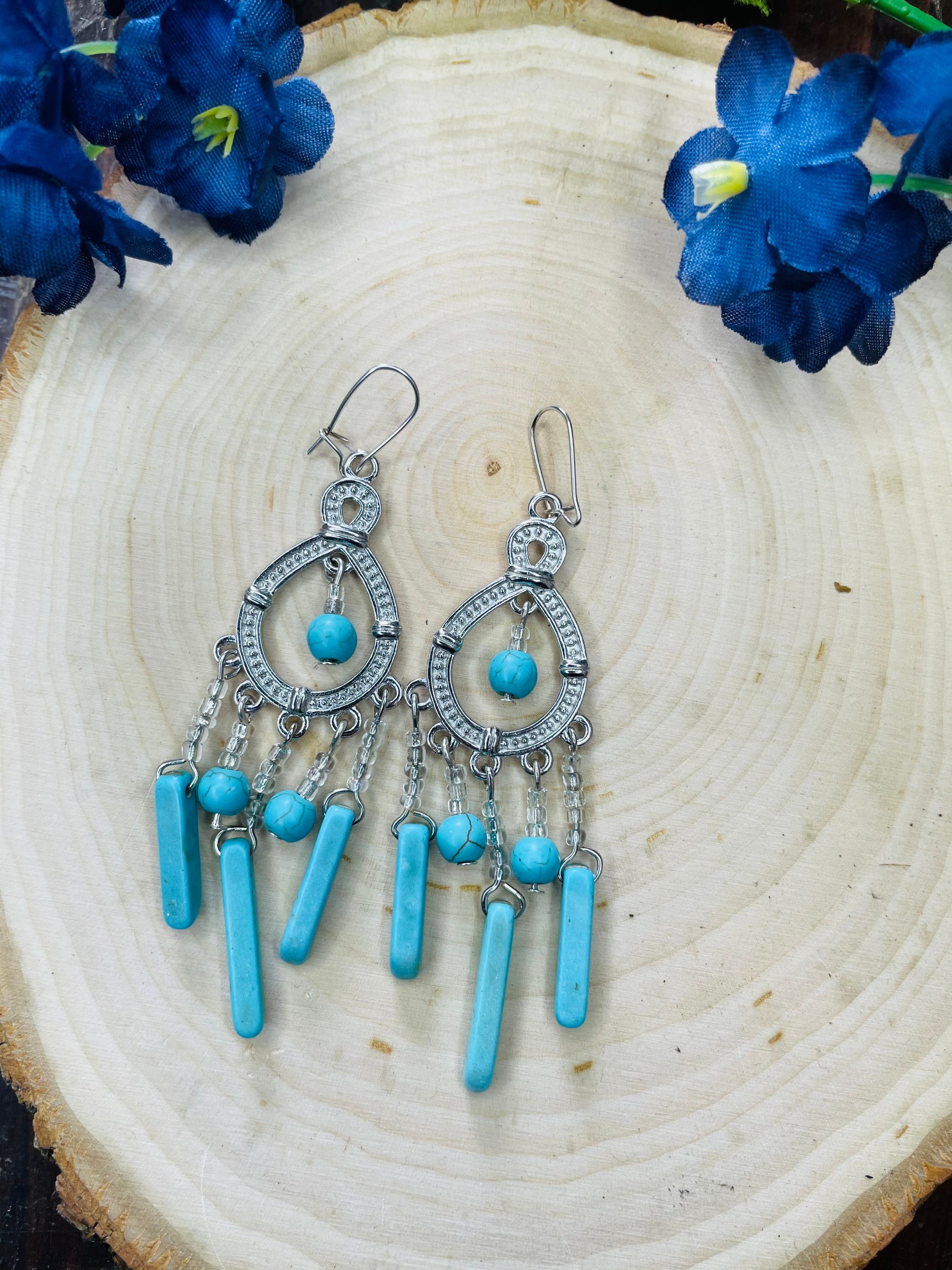 Turquoise Chandelier Earrings Etsy