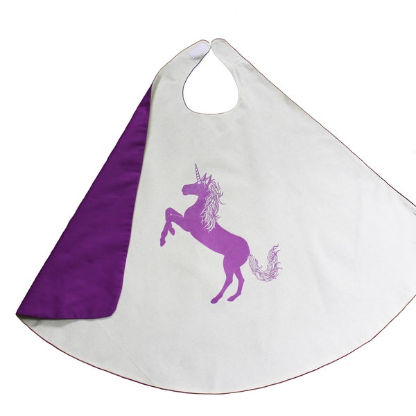 Cape - Unicorn cape - purple cape- Kid dress up-Kid costume- Natural fabric - Neutral color dress up-Super hero capes up