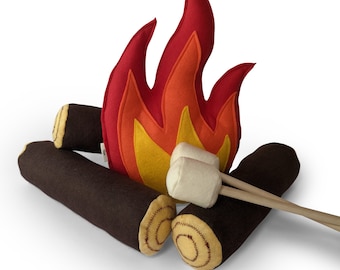 Campfire Play Set - Felt campfire - Pretend play - Kids room decor - Campfire set- Camping toys -