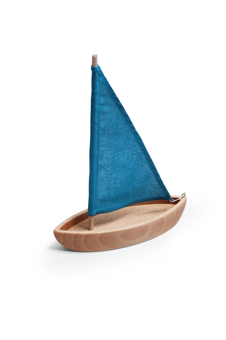 Wooden toy boat Sailboat Boat Toy Natural Toy blue