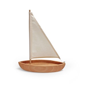 Wooden toy boat Sailboat Boat Toy Natural Toy image 1