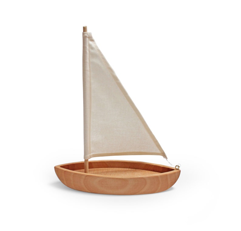 Wooden toy boat Sailboat Boat Toy Natural Toy image 1