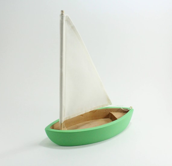 wooden toy sailboat