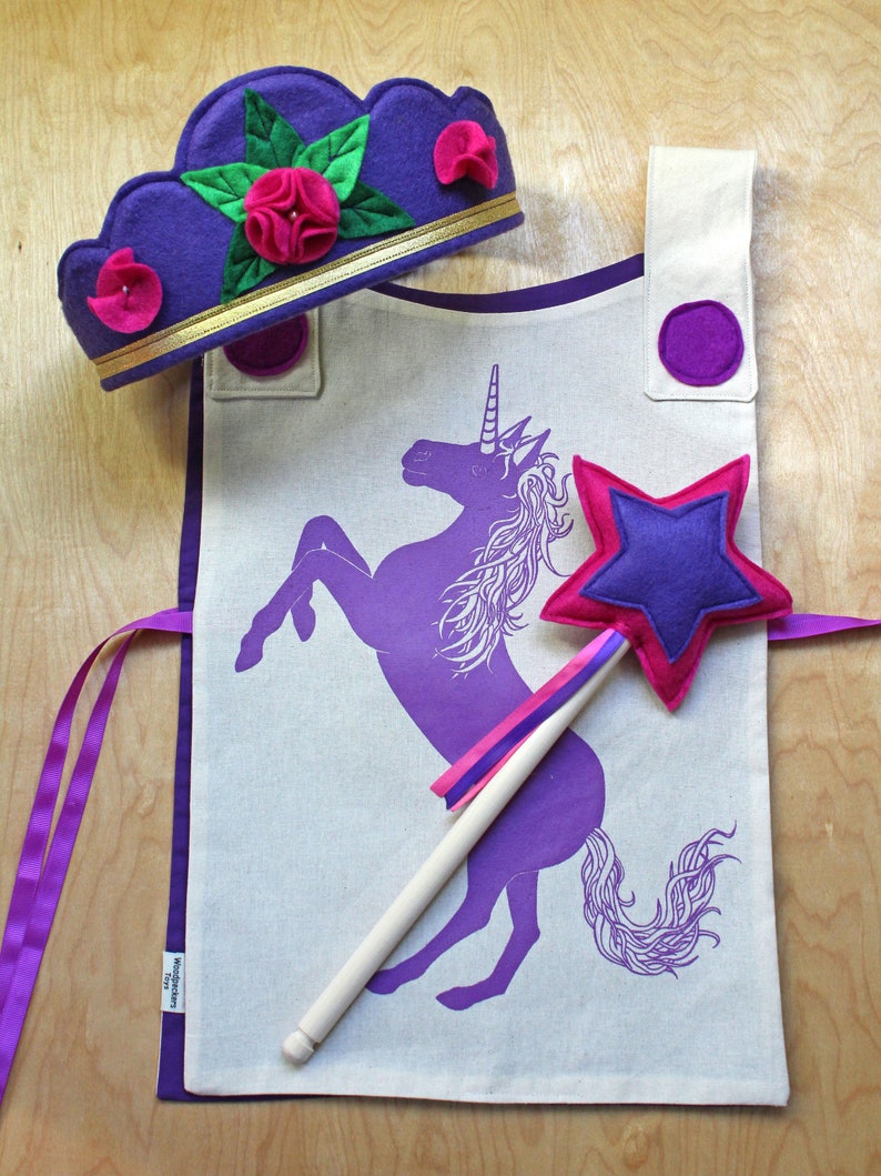 Kid dress up-Princess costume-Knight Costume-Super Hero costume Crown,Magic Wand and Tunic PRINCESS-KNIGHT SET