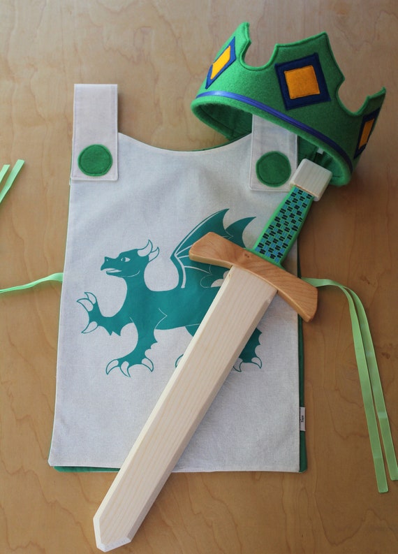 Kid dress up-Princess costume-Knight Costume-Super Hero costume Crown,Magic Wand and Tunic PRINCESS-KNIGHT SET