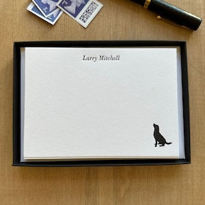 Ensemble de cartes de correspondance chien - impression typographique, motif chien, enveloppes assorties, boîte-cadeau, ensemble d'écriture de carte de correspondance