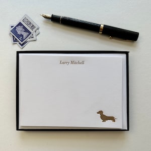 Dackel Briefkarten - personalisierbares Briefpapier-Set mit Dackelmotiv