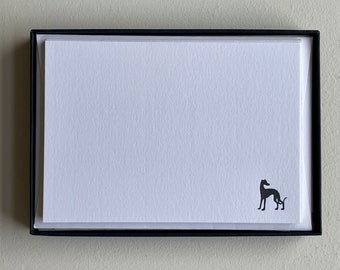 Whippet / Greyhound stationery - letterpress printed correspondence cards with dog design - whippet, greyhound, lurcher, scent hound