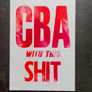 CBA - Letterpress gedruckte Glückwunschkarte