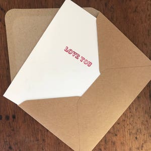 Personalisierte Valentinstagskarte - Deine eigene Nachricht Buchdruck gedruckt, innen und außen, einfach, stilvoll, originell