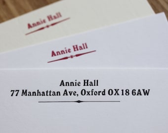 Personalised stationery set - letterpress printed writing paper or note cards