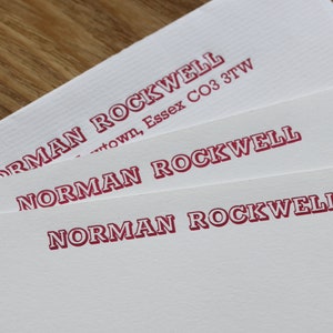 Personalisierte Briefpapier, Buchdruck gedruckt Notizkarten, Schreiben von Papier, Geschenk-Pack, Name und Adresse, stilvolle Schriftart, Rockwell