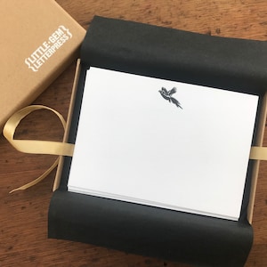 Fasan Notizkarten - Buchdruck gedrucktes Briefpapier Set, handgedruckte Korrespondenz Karten, Vintage Bild, kann personalisiert werden, Geschenkbox
