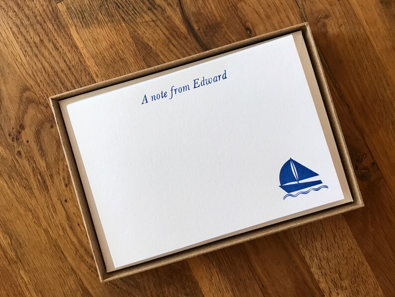 Children's Personalised Stationery Boat Motif Etsy UK