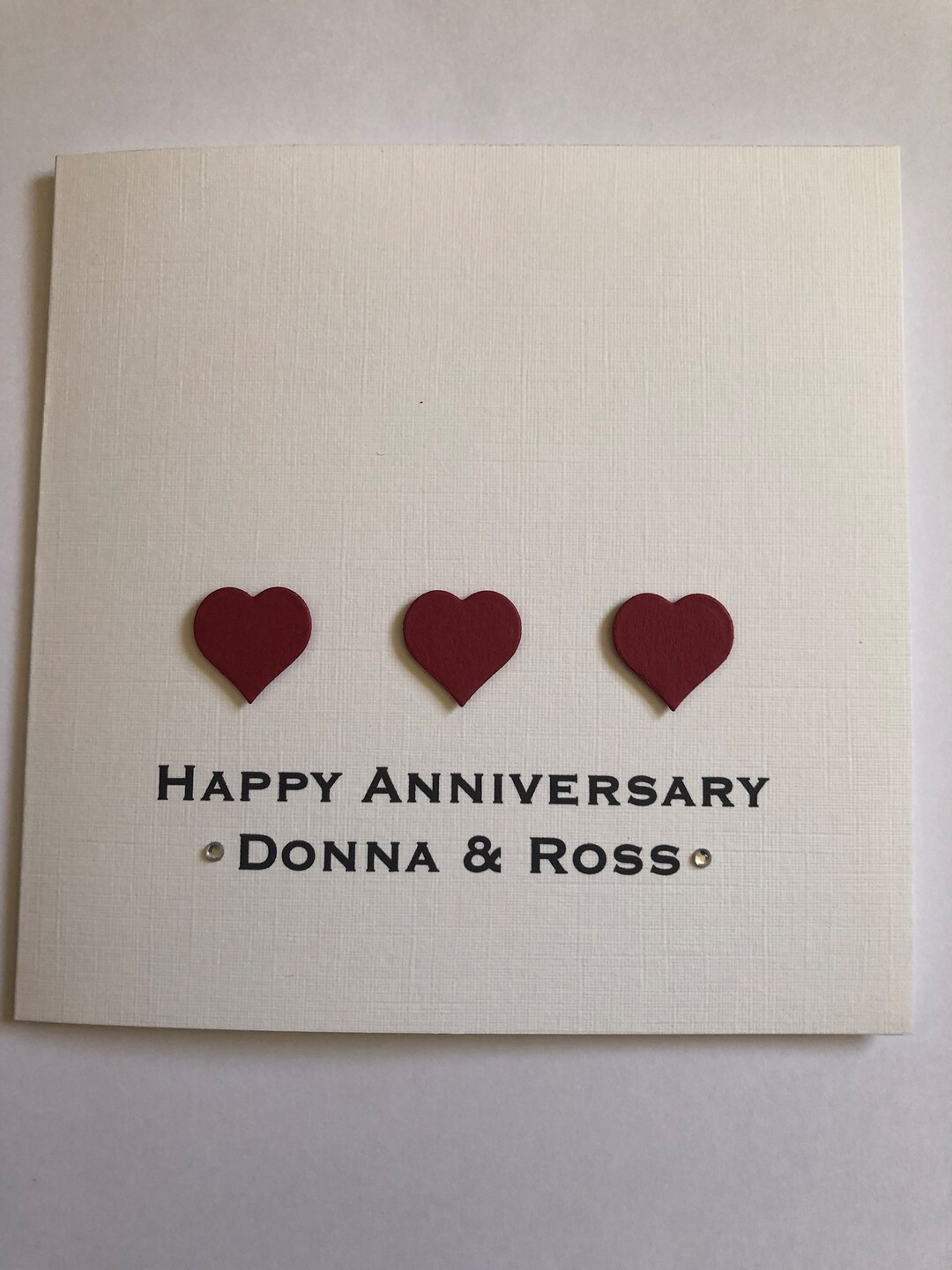 Personalised Handmade Anniversary Card Own Wording Husband Wife ...