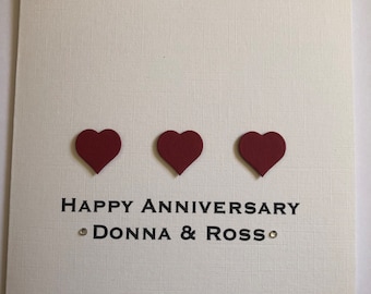 Biglietto di auguri per l'anniversario personalizzato fatto a mano con la tua stessa frase Marito Moglie Fidanzato Fidanzata