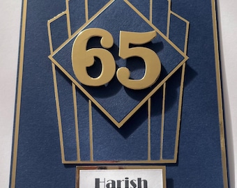 Biglietto d'auguri personalizzato fatto a mano per il 18°, 21°, 30°, 40°, 50° e 60° compleanno di un ragazzo.