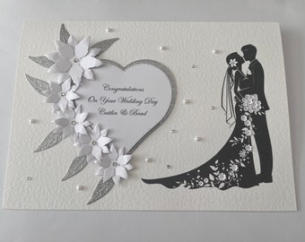 Biglietto di nozze personalizzato fatto a mano, biglietto di fidanzamento, biglietto di anniversario