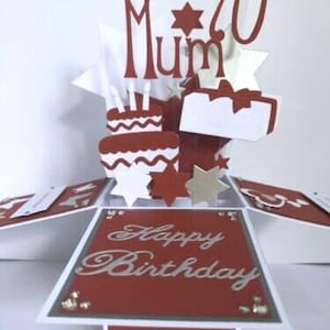 Tarjeta de caja de cumpleaños personalizada Texto propio Esposa Amiga Novia Mamá Mujer 21 30 40 50 60 70