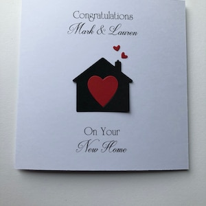 Personnalisé Handmade New Home Card Own Wording Félicitations Homewarming