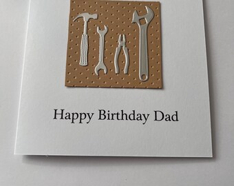 Biglietto di auguri di compleanno personalizzato fatto a mano per la festa del papà, biglietto di auguri di compleanno per uomo, strumenti